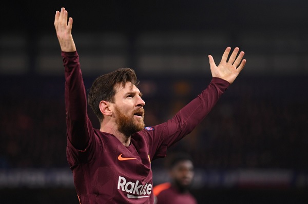 Lionel Messi scores against Chelsea FC Barcelona