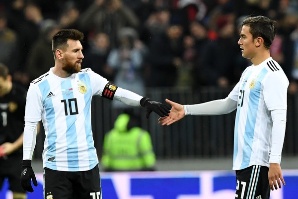 The Argentina team - Forwards Lionel Messi Paulo Dybala