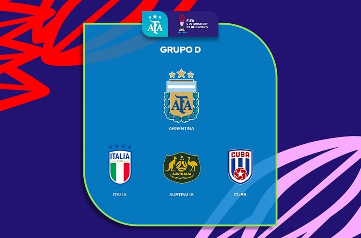 Argentina in Group D at 2025 U20 World Cup with Italy, Australia and Cuba