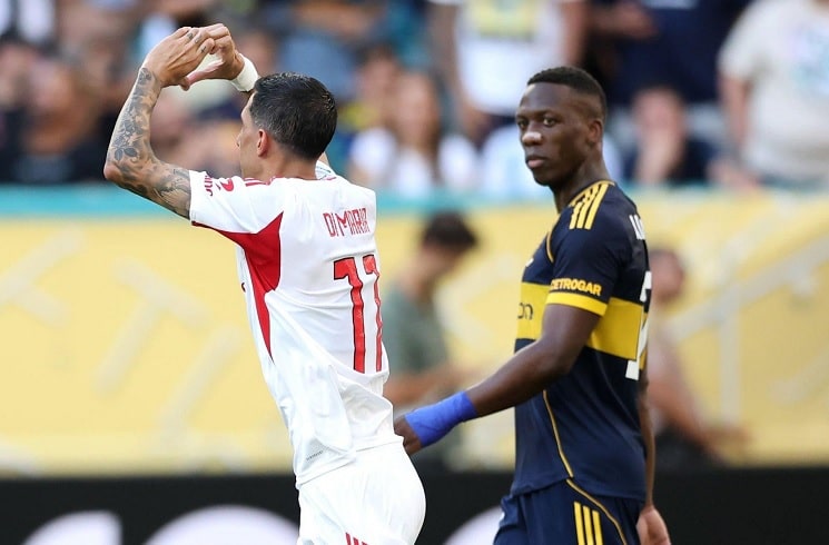 Ángel Di María, Nicolás Otamendi and Rodrigo Battaglia score in Boca Juniors 2-2 draw vs. Benfica