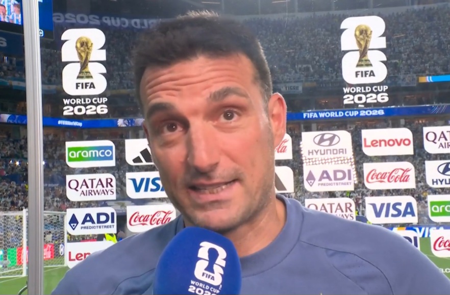 Argentina national team coach Lionel Scaloni press conference after 3-2 win vs. Cabo Verde